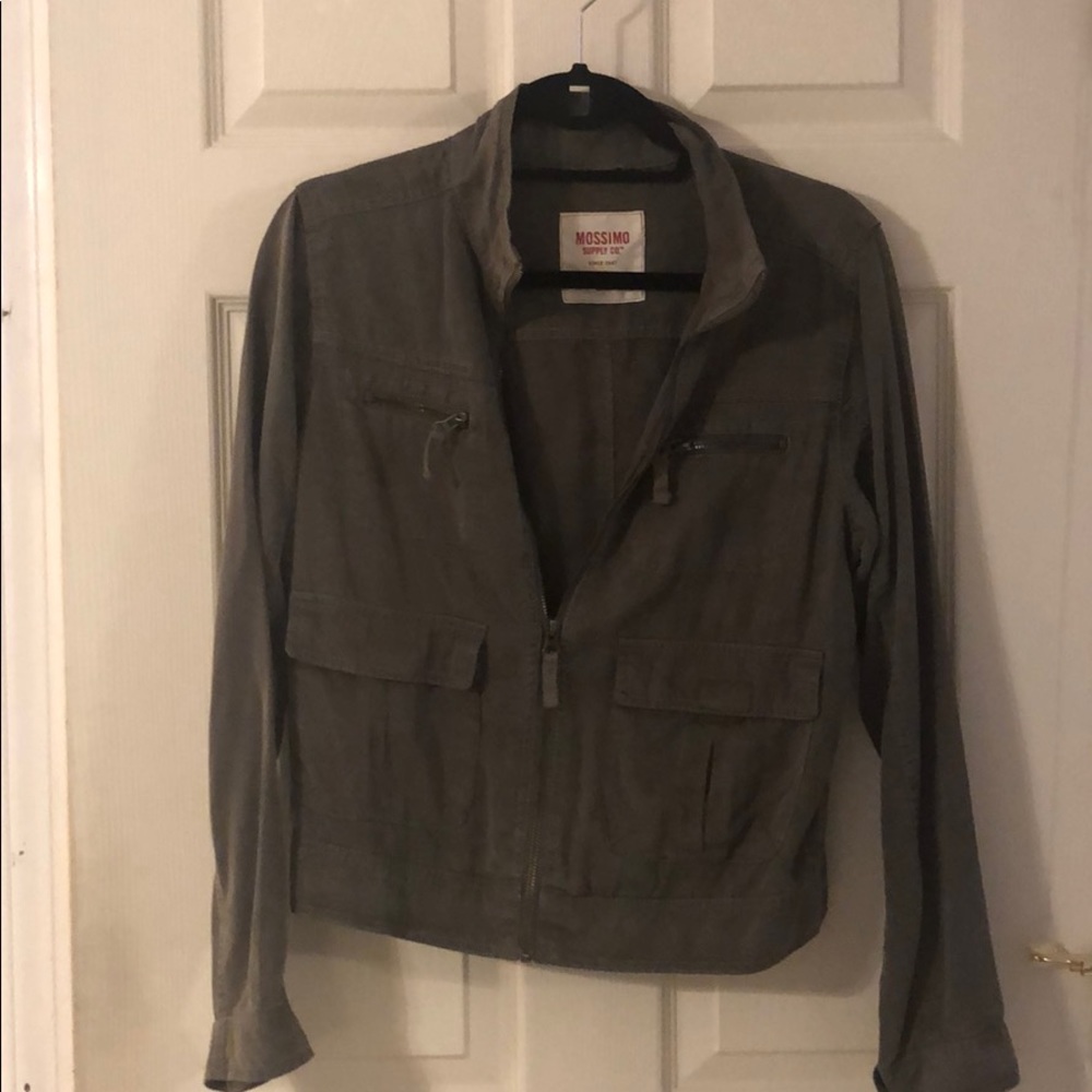 Green military style jacket